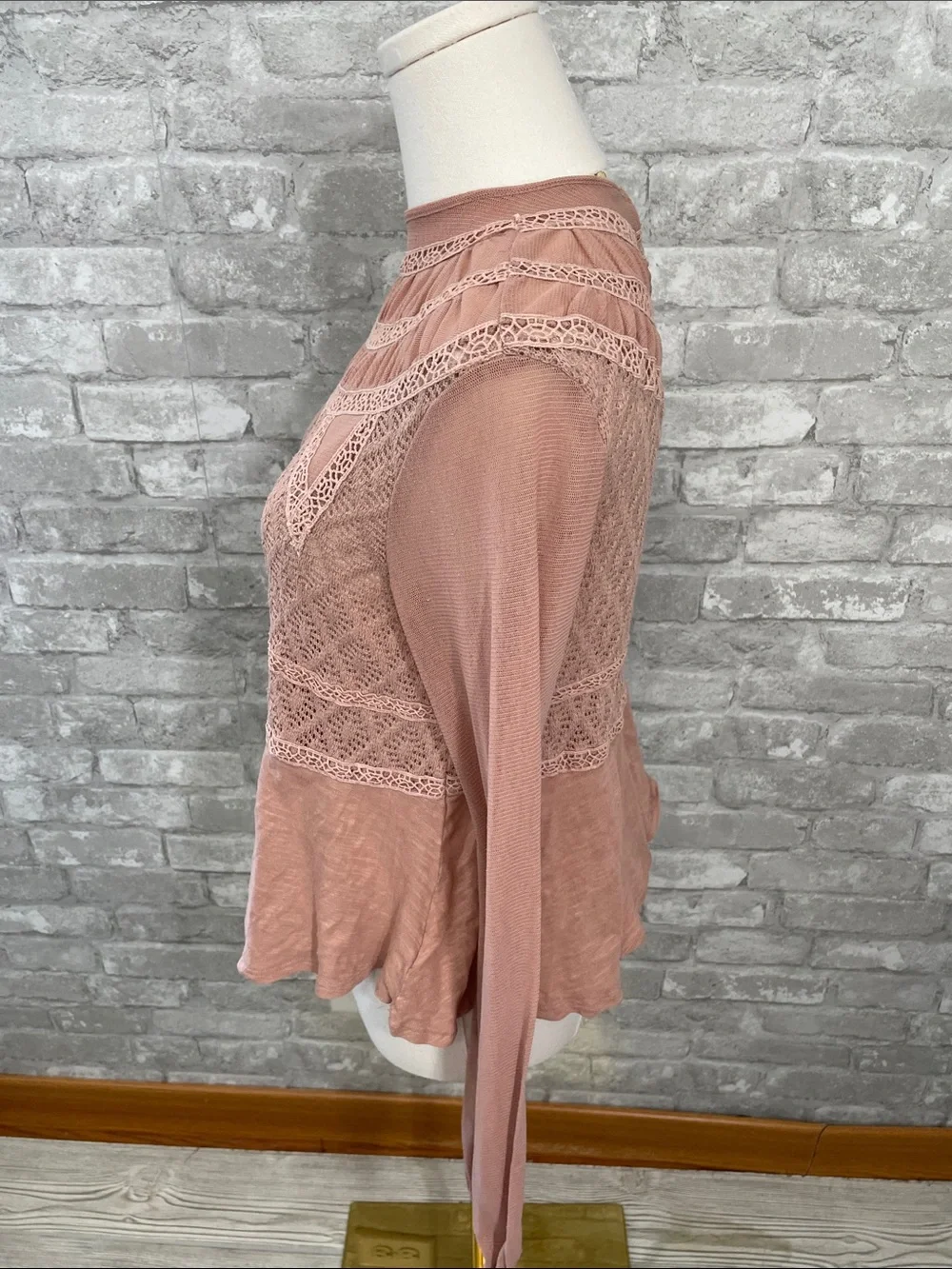 Free People Dusty Rose Aria babydoll top